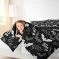 thumbnail image 4 of jejeloiu Boys Happy Halloween Bedding Comforter Set,Flying Animal Bats Twin Comforter Sets,Black White Gray Bedding Set For Teens,Ultra Soft Home Decor Reversible,2-Piece, 4 of 8