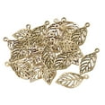 thumbnail image 4 of 50Pcs Leaves Charms Hollow Leaf Pendents Alloy Leaf Connector DIY Handicraft Decoration Exquisite Vintage for Earring Hook Jewelry Making Bronze, 4 of 8