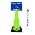 thumbnail image 2 of RK-Safety 28" Lime Cone, Black base without Reflective Tape, Plus Cone Sign 40 "Handicapped Parking", (Cone-4 ea + Cone Sign-4 ea), 2 of 2