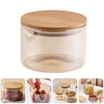 thumbnail image 3 of 1 frasco de vidrio para té perfumado, para almacenar frutos secos y aperitivos, sellado con tapa de madera., 3 of 5