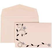 JAM Paper Wedding Invitation Set, Small, 3 3/8 x 4 3/4, Grey Card with White Envelope Colorful Birds, 100/pack
