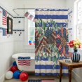 thumbnail image 3 of US Flag Sunflower Shower Curtain, 72" x 84", Eucalyptus Leaf Blue Strips Retro Waterproof Bathroom Curtain Washable Shower Curtain Set with 12 Hooks, 3 of 9