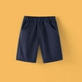 thumbnail image 2 of LIIPEE Boys Girls Shorts Solid Color Elastic Waist Wide Leg Shorts With Pockets Newborn Comfort Festival Shorts,Blue,4-5 Years, 2 of 3