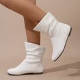 thumbnail image 6 of NOKIO Flat B𝗈𝗈𝑡𝑠 for Women Comfortable S𝗅ip On B𝗈𝗈𝑡𝑠 Fall Winter Fashion Round Toe Booties Casual Pull On Shoes Lightweight Mid Calf Booties for Casual Daily Walking, 6 of 9