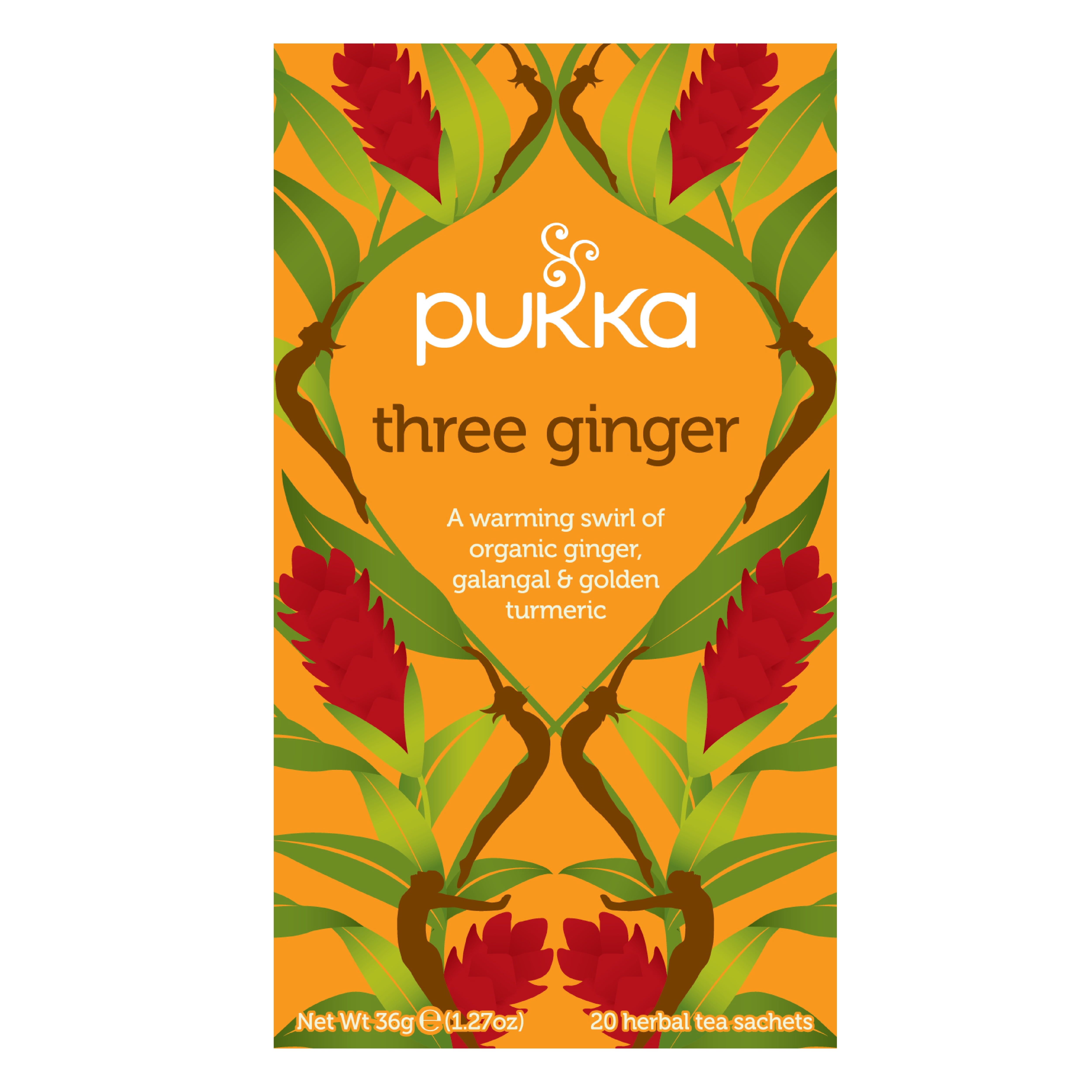 Pukka Organic Herbal Tea Three Ginger 20 Tea Bags Walmart Com Walmart Com