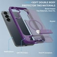 thumbnail image 4 of Allytechgroup Case for Samsung Galaxy S25 Edge with Kickstand [Compatible with MagSafe], Slim Stand Lightweight Hard PC Back Shell & Soft TPU Bumper Shockproof Cover Anti-Slip Phone Cover, Darkpurple, 4 of 8