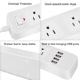 thumbnail image 4 of 3 - Outlet Power Strip with 4 USB Ports, 6.6ft Extension Cord, Surge Protector, 2-Prong to 3-Prong Adapter (White), 4 of 4