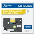 thumbnail image 4 of Brother Genuine P-touch TZE-MQ835 Tape, 1/2" (0.47") Standard Laminated Label Maker Tape, White on Satin Gold, 0.47 in. x 16.4 ft., TZEMQ835, 4 of 6