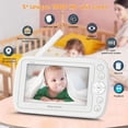 thumbnail image 3 of Baby Monitor- 5” Large Display 1080P HD Video Baby Monitor with Camera and Audio, No WiFi, Auto Infrared Night Vision, 355° Remote Pan, Two-Way Audio, Thermal Monitor, Record & Replay, 3 of 5