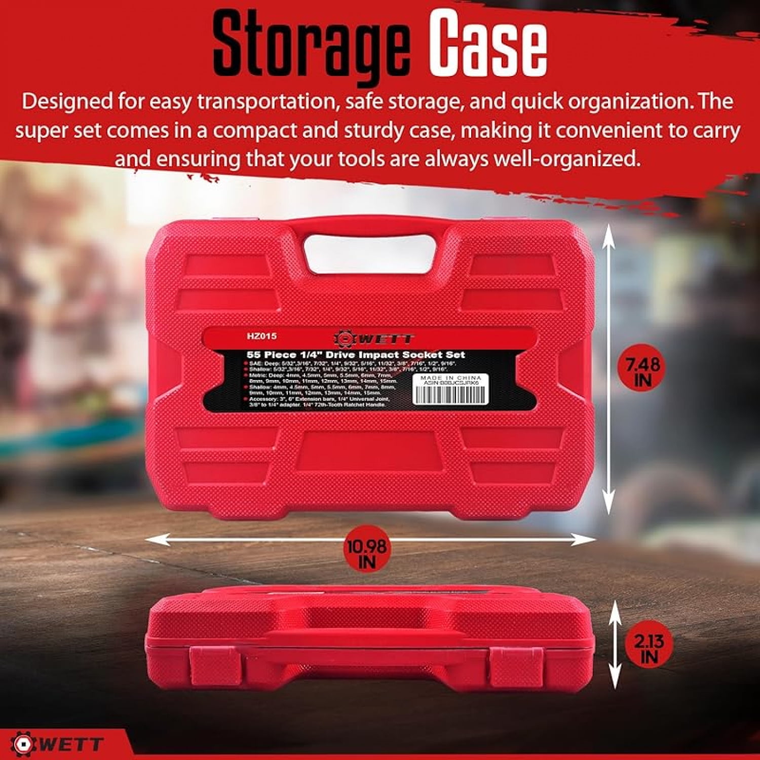 Professional 1/4-Inch Drive Impact Socket Set - 55-Piece