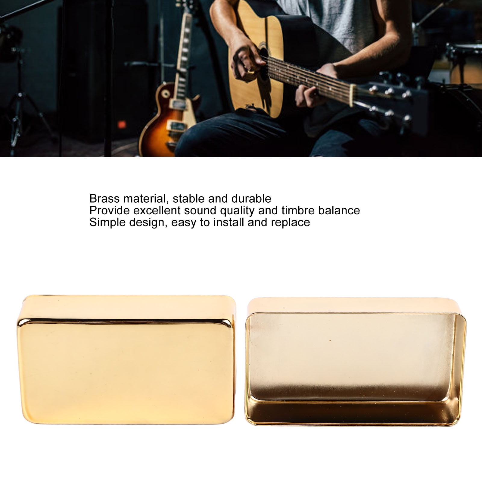Housse De Micro Humbucker En Laiton à Deux Fentes Pour Guitares électriques (argent