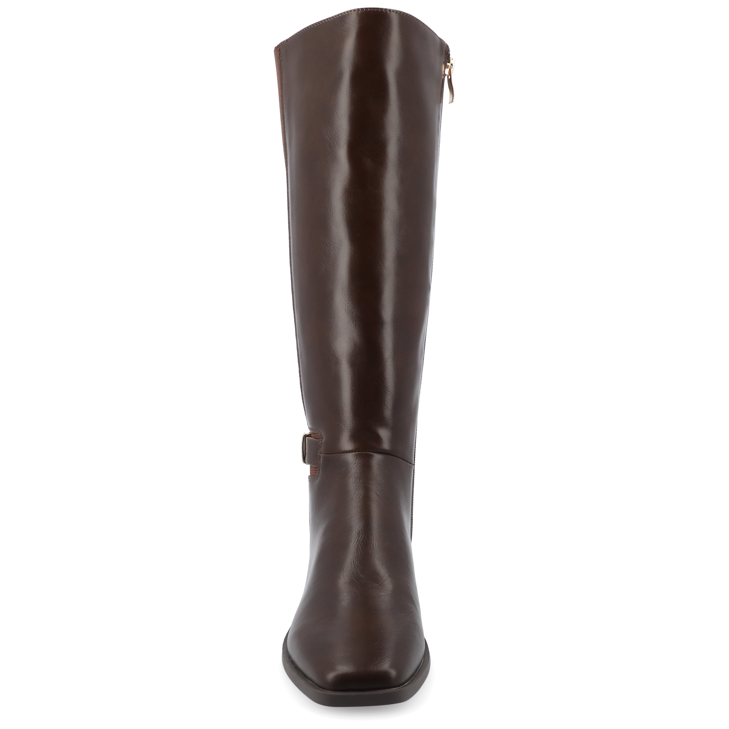 Journee Womens Londyn Stacked Block Heel Square Toe Boots