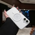 thumbnail image 1 of For iPhone 16 ProMax 16plus Carbon Fiber Patterned Magnetic Case for IPhone 13 14 15 Pro Max 16 Magsafe Logo Hole Slim PC Cover WHITE For iPhone 15Pro, 1 of 6