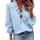 thumbnail image 4 of Tamaño Más Túnica de Manga Larga Tops para las Mujeres, V-Cuello Suelto Ajuste Camisa Casual, 4 of 9