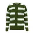thumbnail image 3 of ZHENHONG Crew Cardigans Womens, Womens Cropped Striped Knit Cardigans Sweaters Trendy Long Sleeve Lightweight Open Front Button OutfitsCardigans for Women, 3 of 6