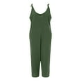 thumbnail image 5 of Baqcunre One Piece Jumpsuits For Women Women'S Sleeveless Jumpsuit Summer Wide Leg Bib Pants Bottons Jumpsuit Romper With Button Pockets Button Sweatpants Pants For Women Green S, 5 of 6