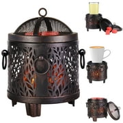Fire Pit Wax Warmer, Bonfire Elextric Wax Melting Heater, Candle Oil Burner Flickering Warm Night Light for Home Decor & Aromatherapy Gift