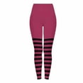 thumbnail image 2 of Abomasnow Womens Striped Printed Leggings High Waist Ankle Length Footless Stretchy Tights S-3XL, 2 of 9