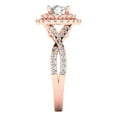 thumbnail image 3 of Clara Pucci 14K Rose Gold 1.31ct Moissanite Solitaire with Accents Ring, 3 of 8
