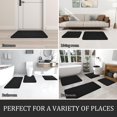 thumbnail image 6 of YIHOUSE Bathroom Rugs Sets 5 Piece, Cobblestone Memory Foam Bathroom Mats Set Extra Thick, Non Slip Bath Mats for Bathroom, Water Absorbent, Washable Black Bath Rugs for Tub, Toilet and Floor, 6 of 12