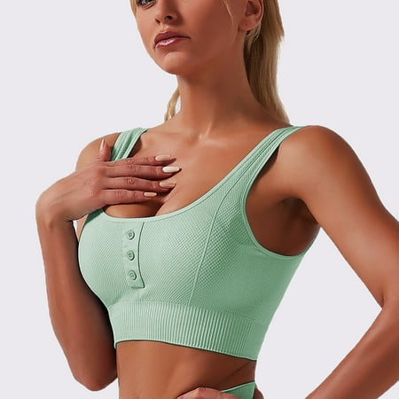 

Womens Wirefree Push-Up Freedom Sports Bras Shapewear Racerback Racerback Bras for Women Green S