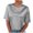 Gray, variant on Plus Size Tops for Women Solid Color V-neck Short Sleeved Bright Color Shirt Brown 2XL