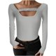 thumbnail image 1 of Camiseta holgada estampada a la moda para mujer, blusa de manga 3/4 de longitud media, Tops informales con cuello redondo Pompotops  FGAJ9280, 1 of 7