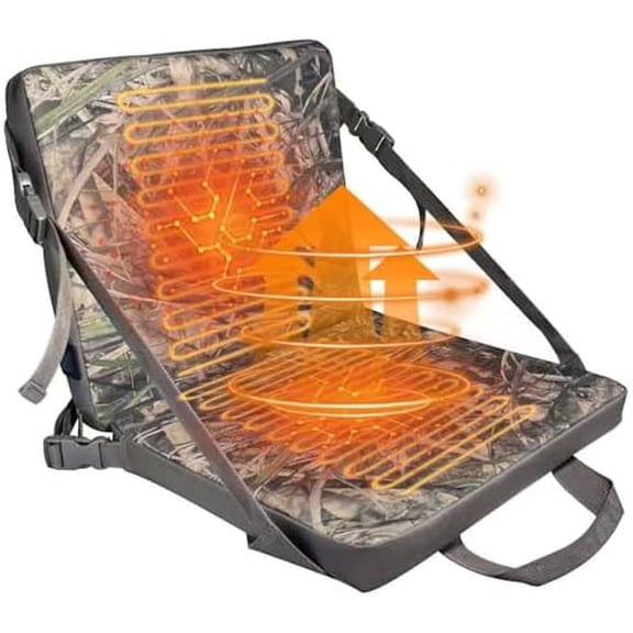 Hunting Seat Cushion with Backrest Adjustable Portable Heated Seat Pad Suitable for Hunting Ice Fishing Hiking and Camping (Batteries Not Included)$$Other
