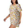 thumbnail image 2 of Fuzoiu Coffee Donuts Print Women's Short-Sleeved Pajama Set,Lounge Sleepwear Set,Womens Pajama Sets 2 Piece,Button-Up Top and Shorts with Pockets-4X-Large, 2 of 7