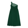 thumbnail image 4 of Miutii Kids Girls One Shoulder Evening Gown Lace Chiffon Christmas Party Dress Backless Ball Gown Green 12, 4 of 5