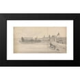 thumbnail image 2 of Isaac Weld 14x9 Black Modern Framed Museum Art Print Titled - Village on a Lake (ca. 1817), 2 of 5