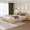Pine, variant on Twin Bed Frame, Wood Platform Bed with Wave Design, Low Bed Frame Without Headboard, Minimalist Bed Base with Noise-Free, Easy Assembly, No Box Spring Needed