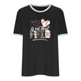 thumbnail image 4 of Fiudx Ofertas Flash Del Día Blusa Holgada de Manga Corta con Cuello Redondo y Manga Abombada para Mujer, 4 of 6