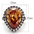 thumbnail image 2 of Bague en Acier Inoxydable Brun Foncé AAA GRD CZ Champagne SZ 7 TK2675-7, 2 of 4