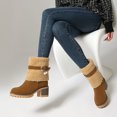 thumbnail image 3 of SACFOF Winter Boots for Women,Ladies Casual Fashion Ankle Booties Comfortable Slip On Chunky Heels Suede Outdoor Shoes Warm Boot, 3 of 6