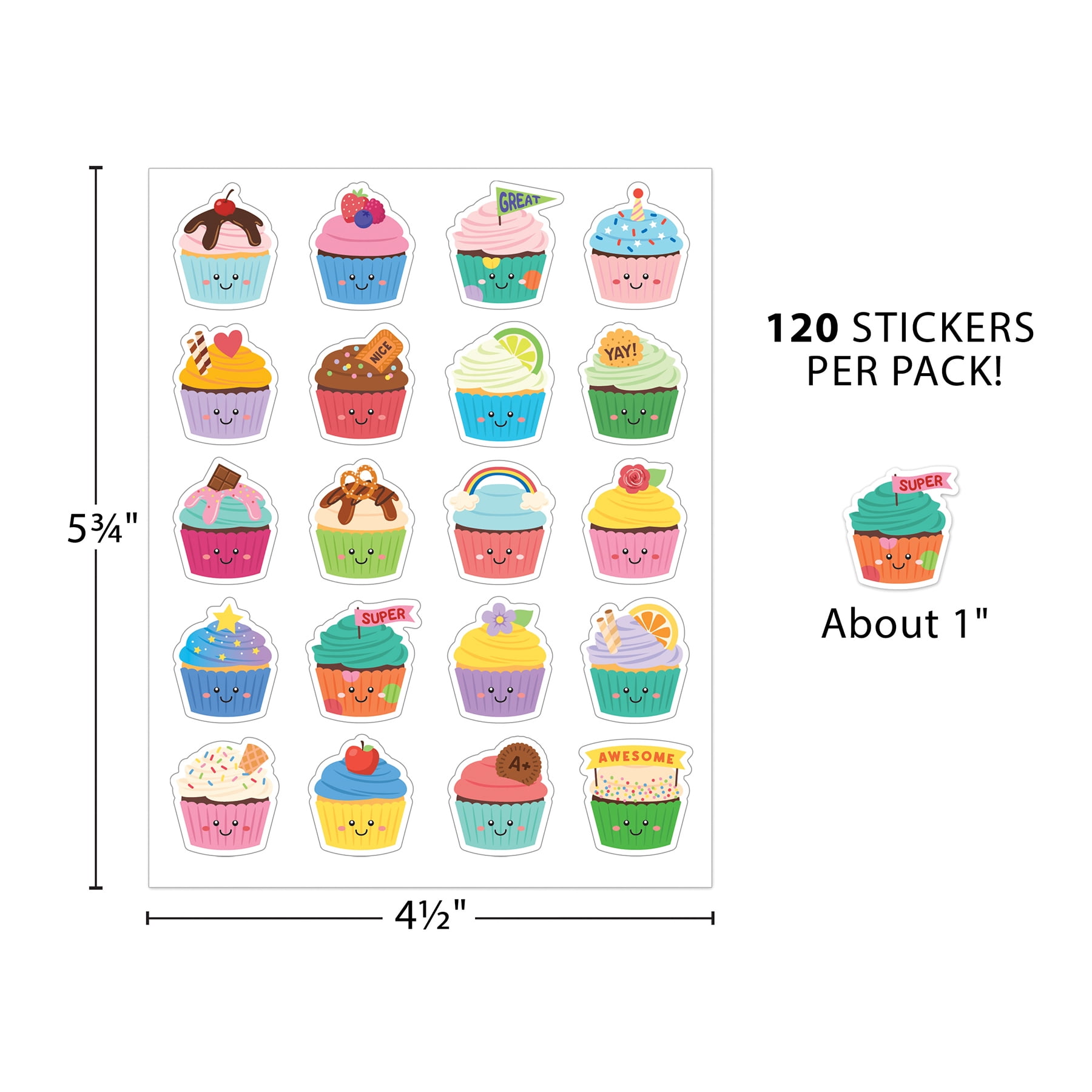 Teacher Created Resources Cupcake Smelly Stickers, 120 Per Pack, 6 Packs