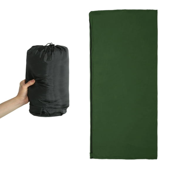 Unique Bargains Sleeping Bag Liner Single Sleeping Bag for Camping Travel Hotels Hostels Green 70.87"x31.50"
