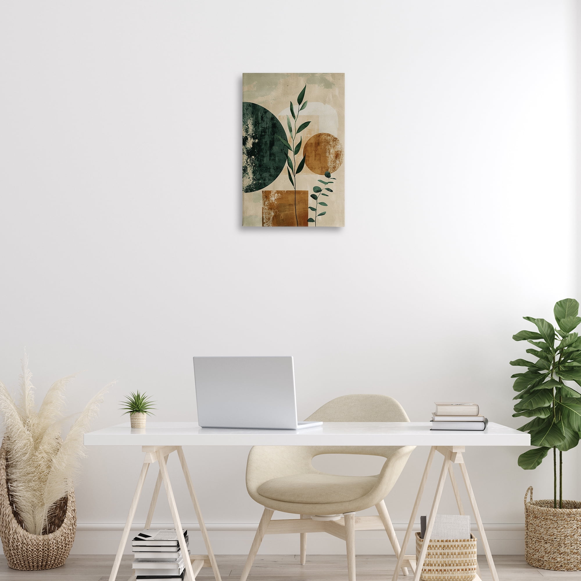 Stupell Industries Rustic Sprigs & Shapes Plants & Flowers Painting Wrapped Canvas Art Print Wall Art, 16 x 24