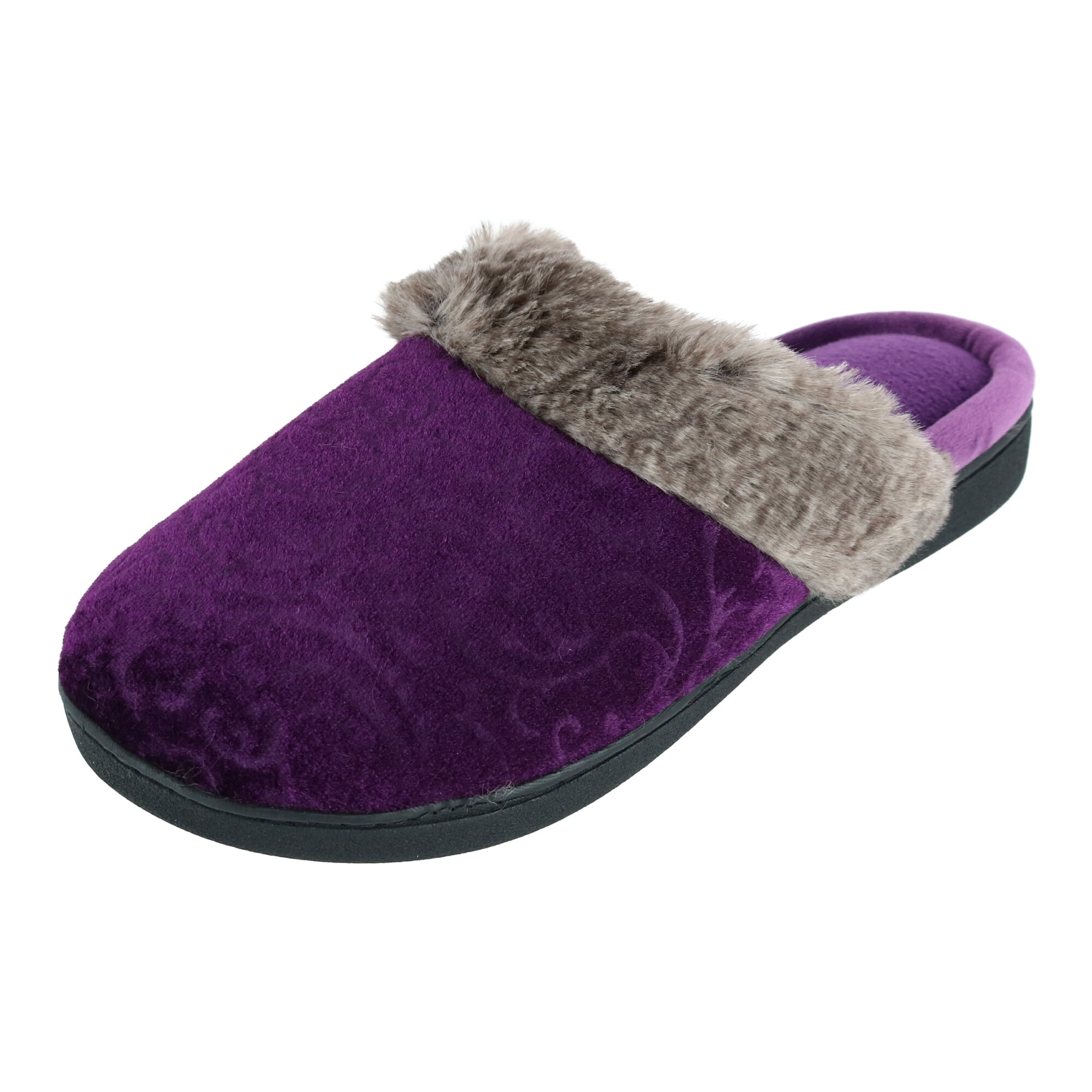 Isotoner Women's Velour Patterned Clog Slippers Walmart Canada