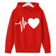thumbnail image 4 of Sudadera con capucha y estampado de corazón de San Valentín, sudadera de manga larga para niños y niñas, chaqueta para niñas de talla mediana y grande., 4 of 7