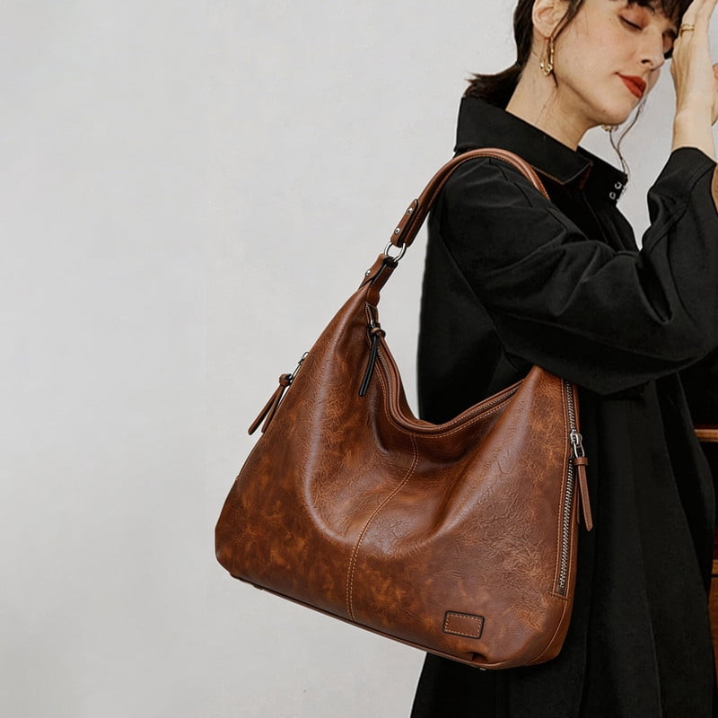FALAN MULE Women’s Hobo Shoulder Bag Soft Leather Slouchy Handbag Large Capacity Everyday Purse