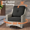 thumbnail image 4 of Ovios 10 Pieces Outdoor Patio Furniture Swivel Set with Rocking Chair All-Weather Wicker Conversation Sectional with Solar Lamps Coffee Table for Balcony, 4 of 8