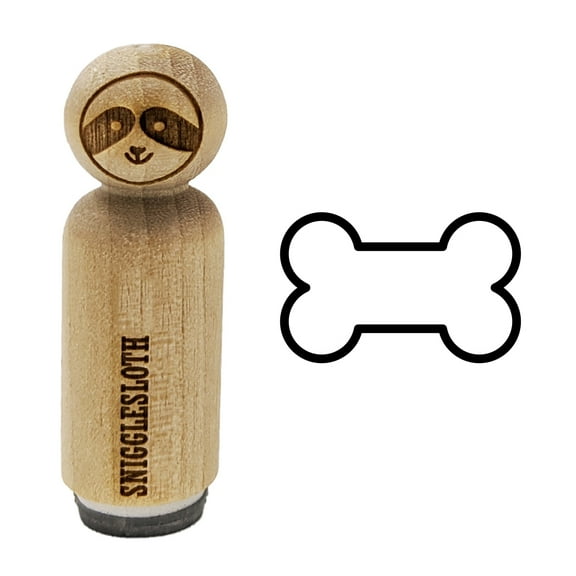 Dog Bone Outline Rubber Stamp for Scrapbooking Crafting Stamping - Mini 1/2 Inch