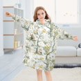 thumbnail image 5 of FORMRS Wearable Blanket Hoodie with Sleeves for Kids Cozy Flannel Sweatshirt, Watercolor Forest Animals, 5 of 7