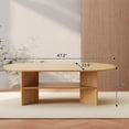 thumbnail image 5 of Gelloan 47" Modern Coffee Table,Oval Coffee Table,Double-layer Coffee Table with Sturdy Pedestal for Apartment,Living Room,Bedroom,Natural, 5 of 7