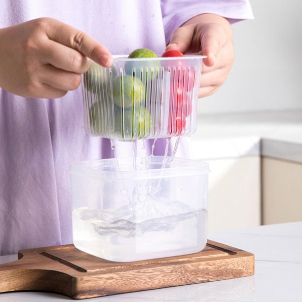 Freshkeeping Food Storage Container, Multifunctional Draining Crisper