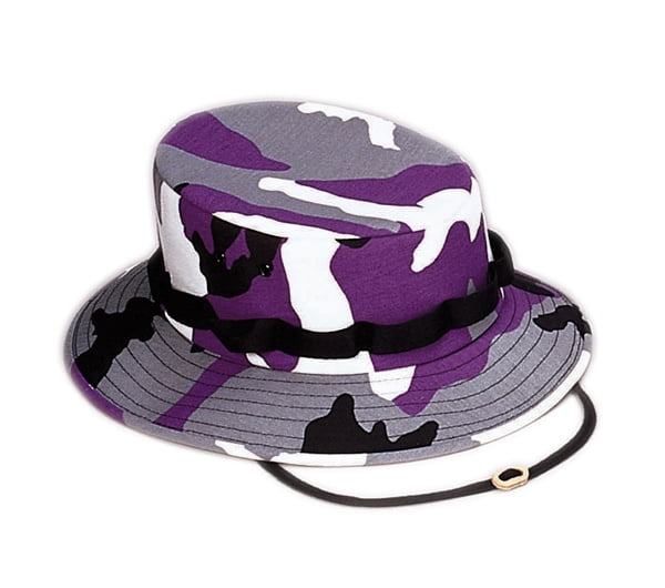 Purple Camouflage Jungle Hat (Medium, Purple Camouflage)