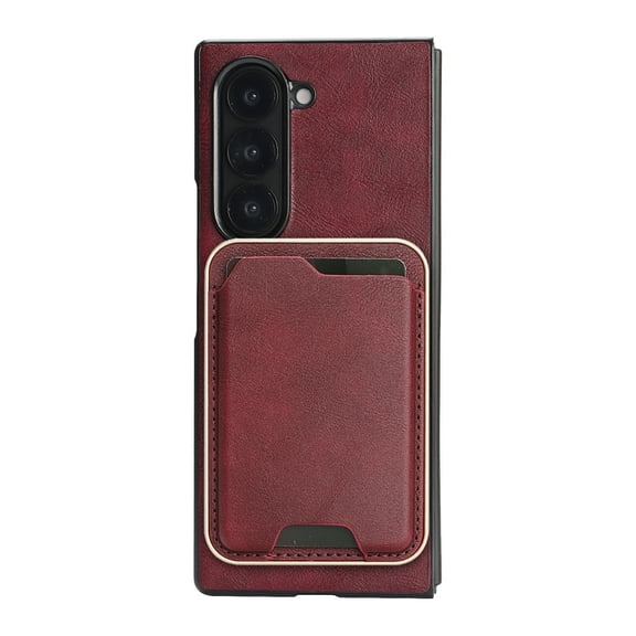 Allytechgroup for Samsung Galaxy A56 5G Phone Case with Card Holder [Compatible with Magsafe Wireless Charging] Flip PU Leather Magnetic Wallet Back Case Soft TPU Bumper Shockproof Cover, Winered