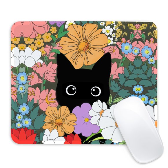 Mouse Pad CDZYNG Gato Negro Antideslizante 24 x 20 x 0,3 cm