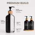 thumbnail image 2 of HBK Glass Soap Dispenser Set with Bamboo Tray, Matte Black Dish and Hand Soap Bottles for Kitchen Sink, 2 Count, 2 of 8